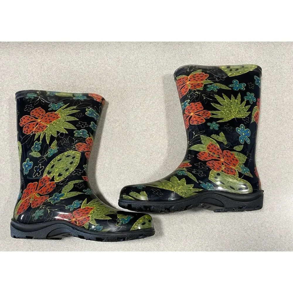 NWOT -Sloggers Women's 6 Waterproof Rain and Garden Boot Comfort Insole- Floral